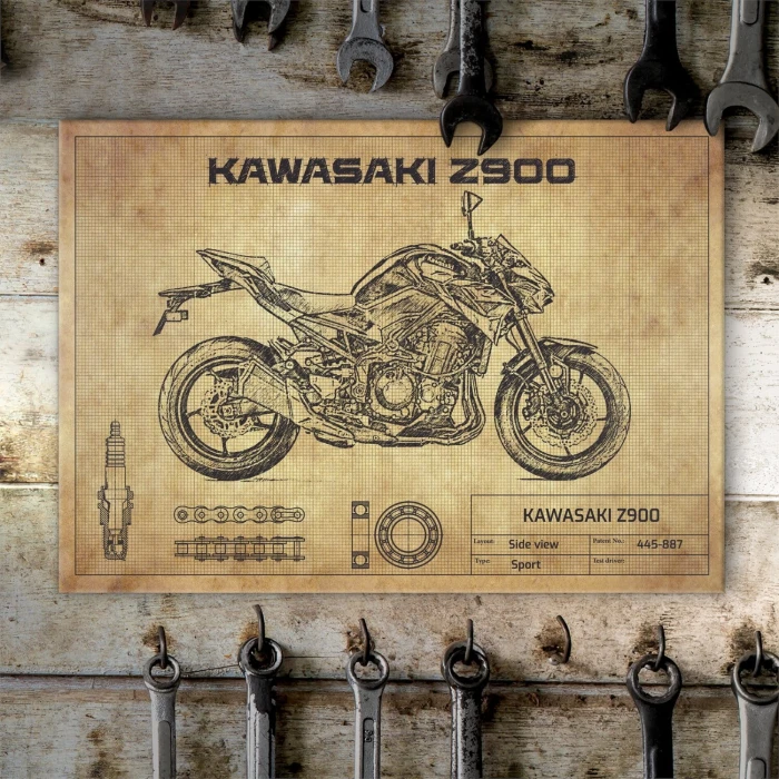 Poster metal Kawasaki Z900 gift
