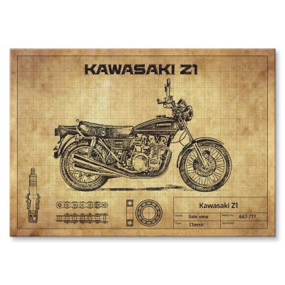 Plakat metalowy Kawasaki Z1 Prezent