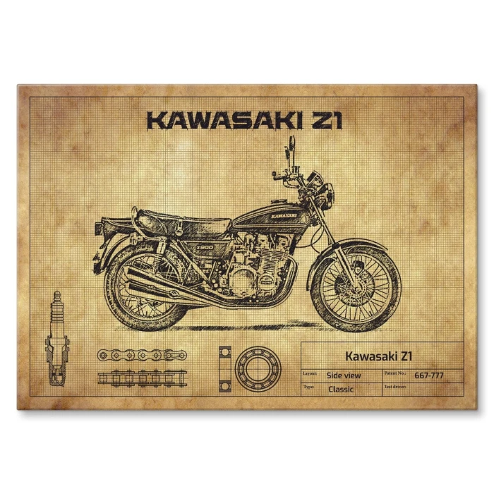 Plakat metalowy Kawasaki Z1 Prezent