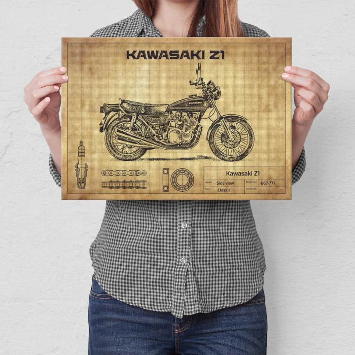 Plakat metalowy Kawasaki Z1 Prezent