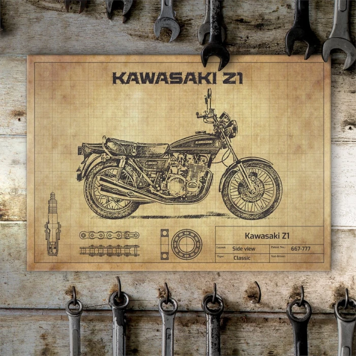Plakat metalowy Kawasaki Z1 Prezent
