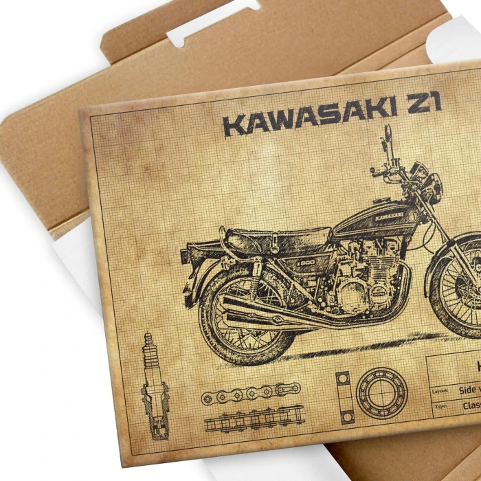 Plakat metalowy Kawasaki Z1 Prezent