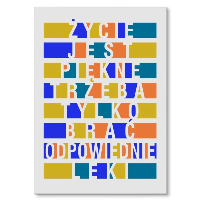Plakat metalowy życie jest piękne Prezent