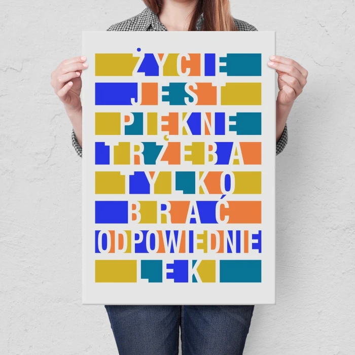 Plakat metalowy życie jest piękne Prezent