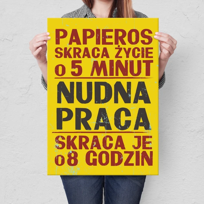 Poster metal nudna praca gift