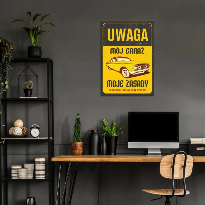 Plakat metalowy uwaga moje zasady Prezent