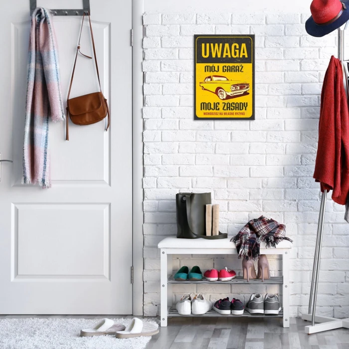 Poster metal uwaga moje zasady gift