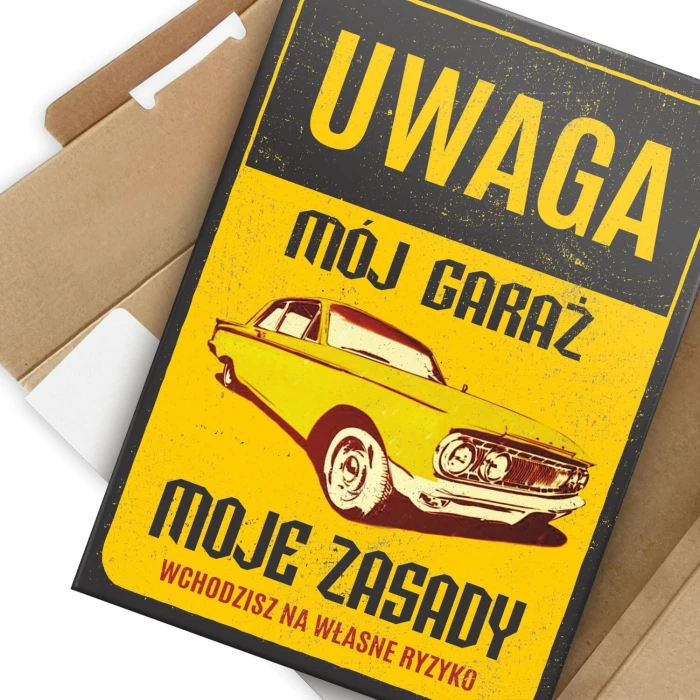 Plakat metalowy uwaga moje zasady Prezent