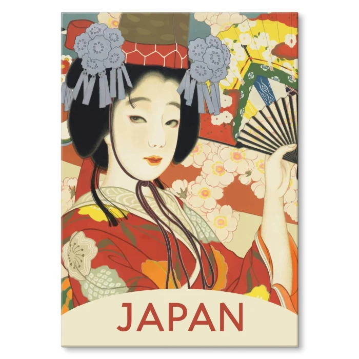 Plakat metalowy Japan woman Prezent