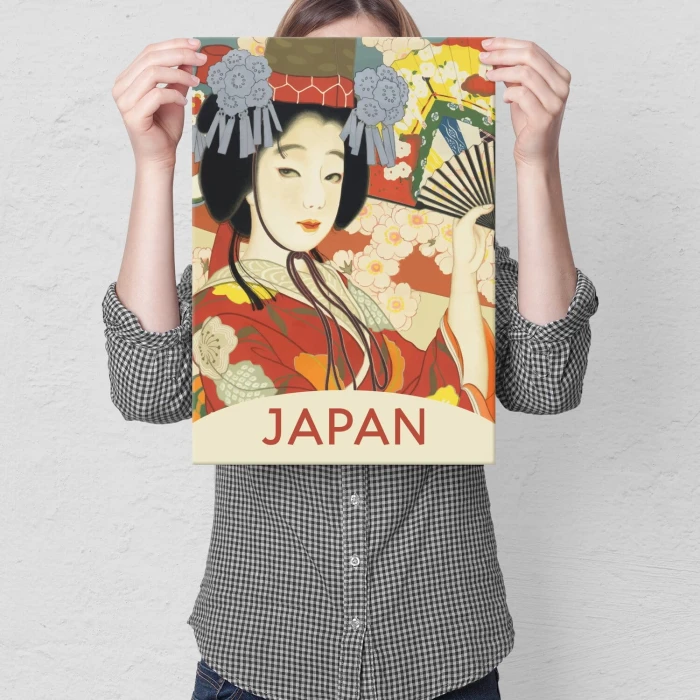 Plakat metalowy Japan woman Prezent