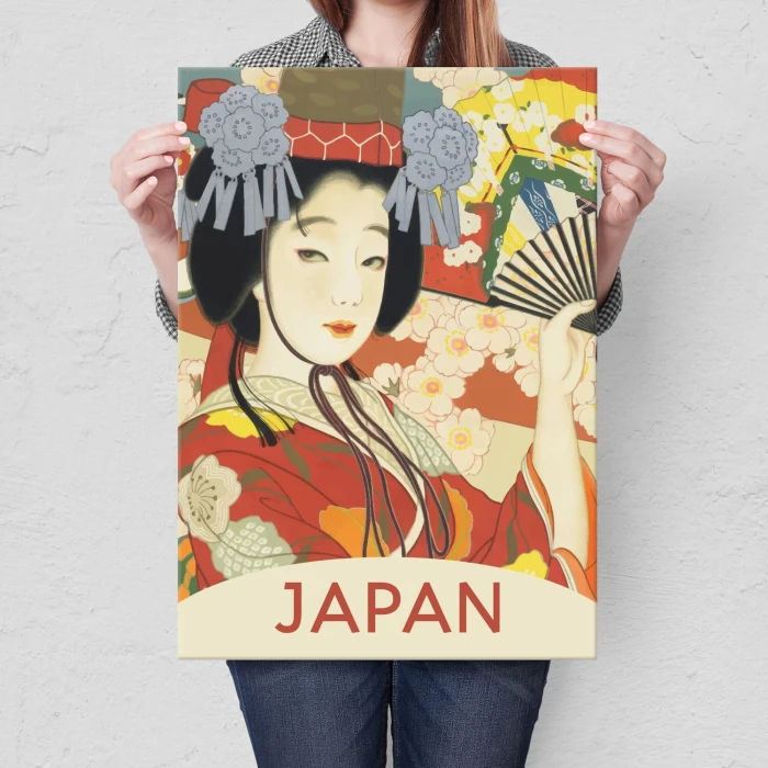 Plakat metalowy Japan woman Prezent