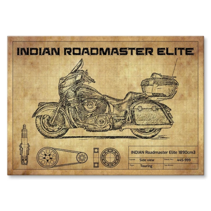 Plakat metalowy NDIAN Roadmaster Elite Prezent