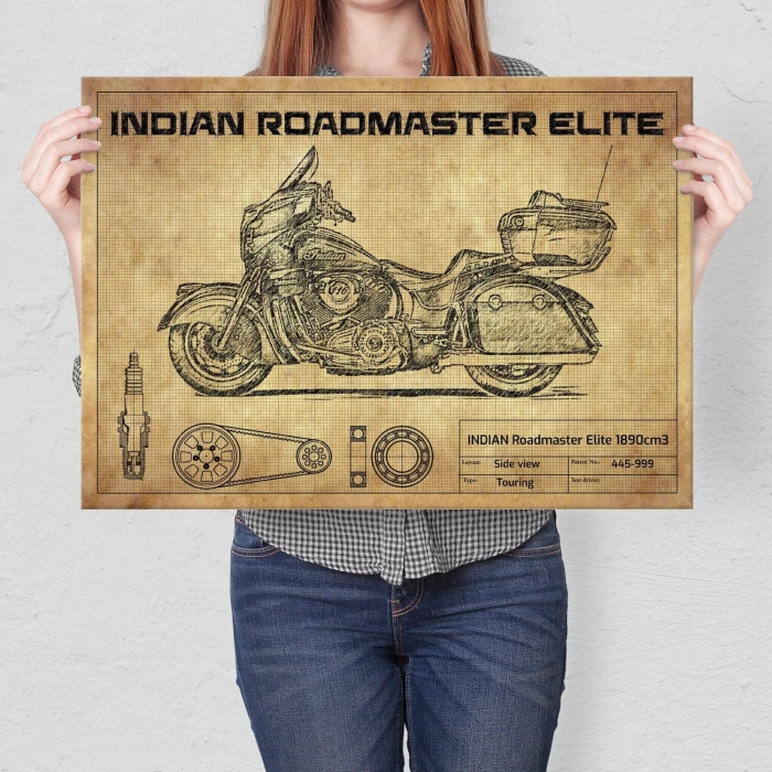 Plakat metalowy NDIAN Roadmaster Elite Prezent