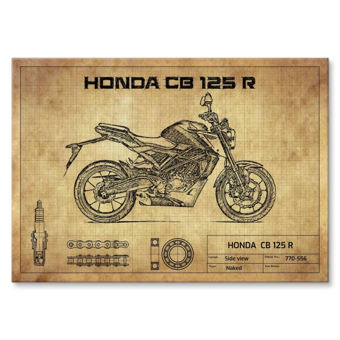 Poster metal Honda CB125R gift