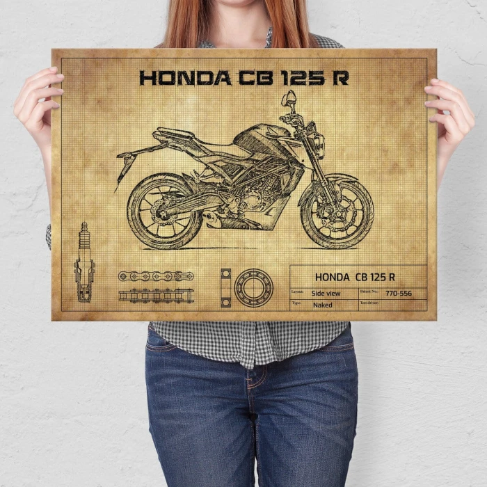 Poster metal Honda CB125R gift