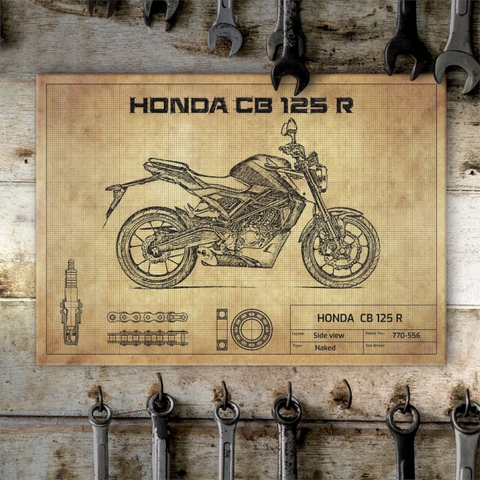 Poster metal Honda CB125R gift