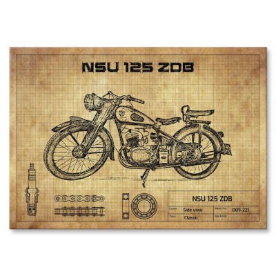 Plakat metalowy NSU 125 ZDB Prezent