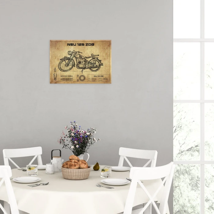Plakat metalowy NSU 125 ZDB Prezent