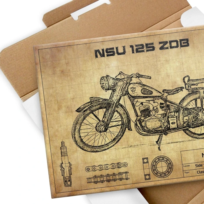 Plakat metalowy NSU 125 ZDB Prezent