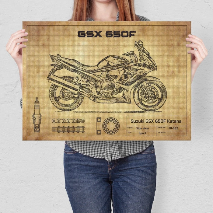 Plakat metalowy Suzuki GSX 650F Katana Prezent