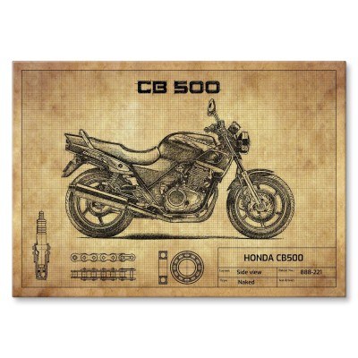 Plakat metalowy Honda CB500 Prezent