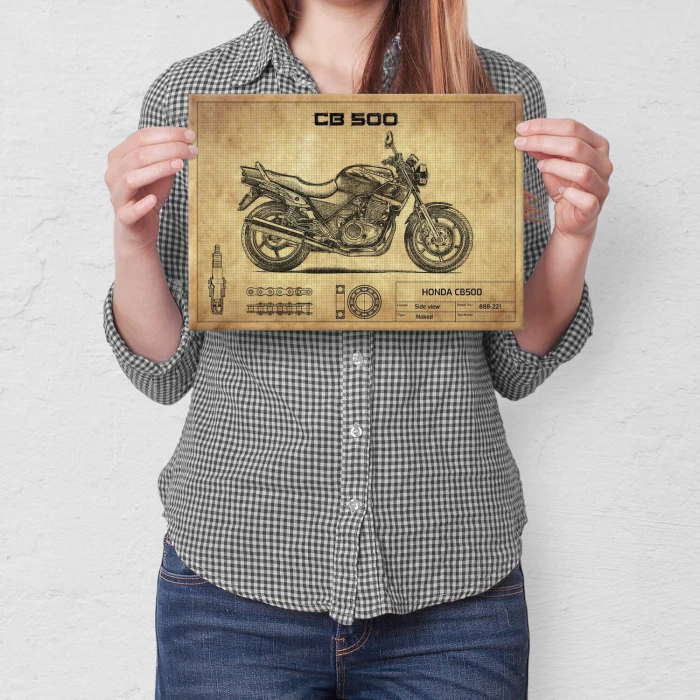 Plakat metalowy Honda CB500 Prezent