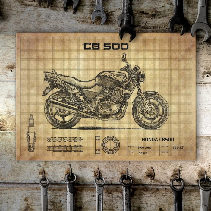 Plakat metalowy Honda CB500 Prezent