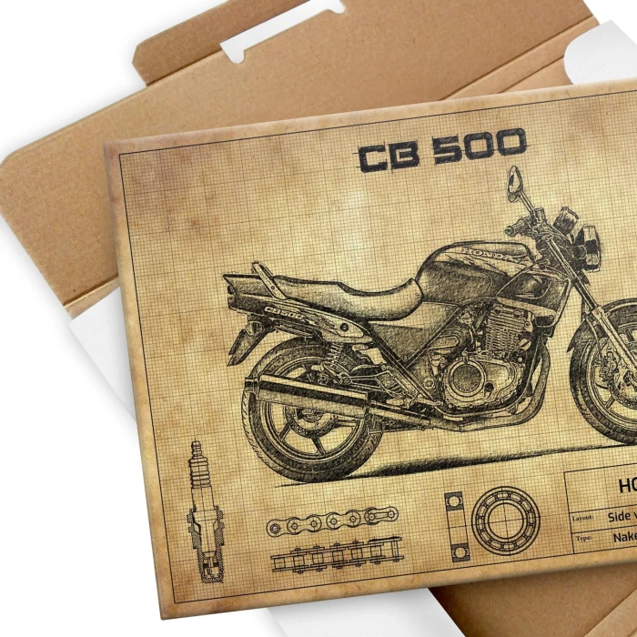 Plakat metalowy Honda CB500 Prezent