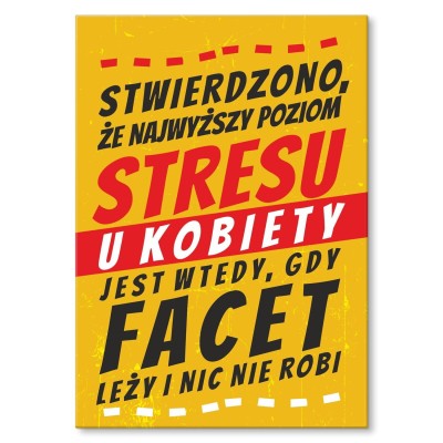 Plakat metalowy poziom stresu Prezent