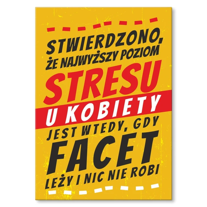Plakat metalowy poziom stresu Prezent