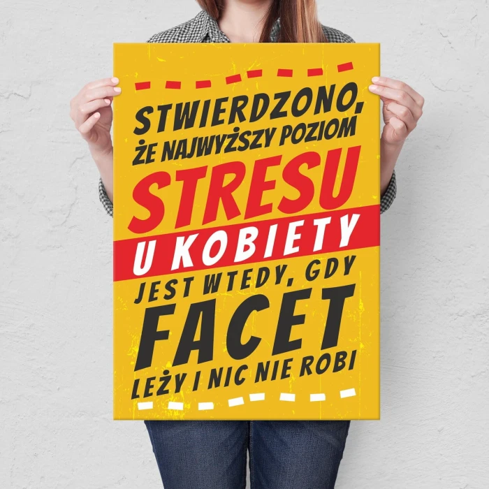 Plakat metalowy poziom stresu Prezent