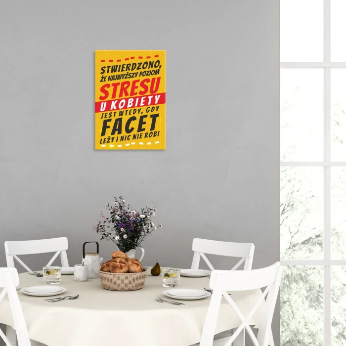 Plakat metalowy poziom stresu Prezent