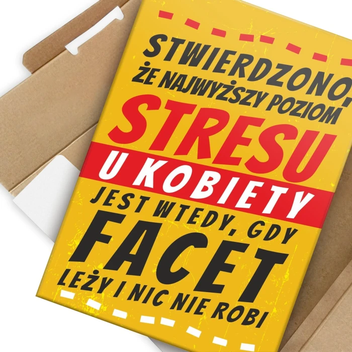 Plakat metalowy poziom stresu Prezent