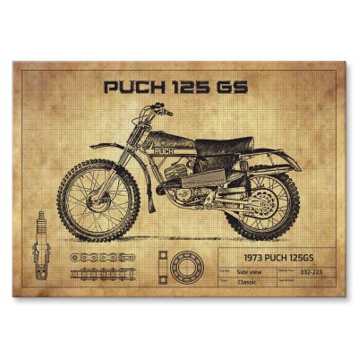 Plakat metalowy PUCH 125GS Prezent
