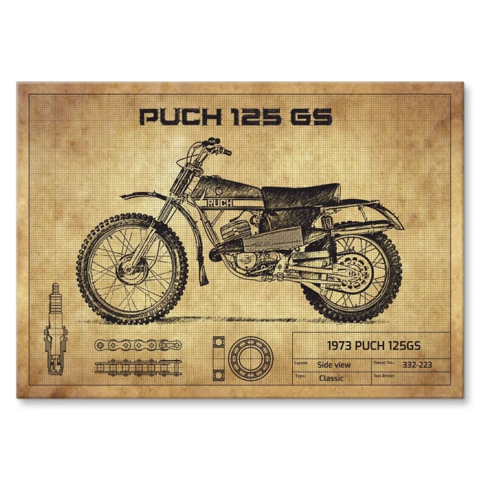 Plakat metalowy PUCH 125GS Prezent