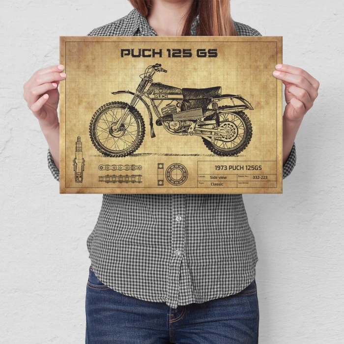 Plakat metalowy PUCH 125GS Prezent