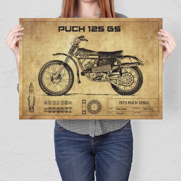 Plakat metalowy PUCH 125GS Prezent