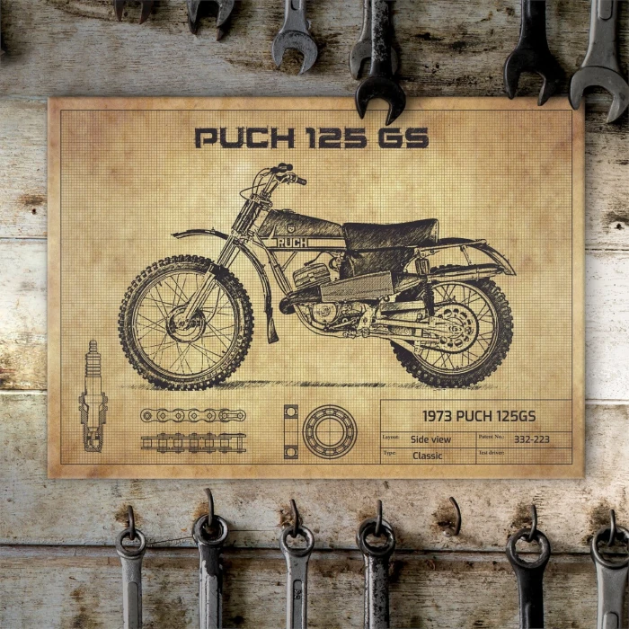 Plakat metalowy PUCH 125GS Prezent