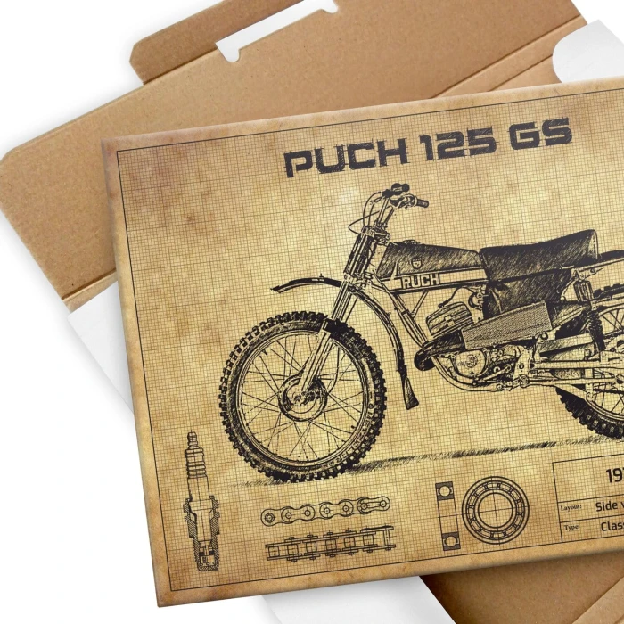 Plakat metalowy PUCH 125GS Prezent