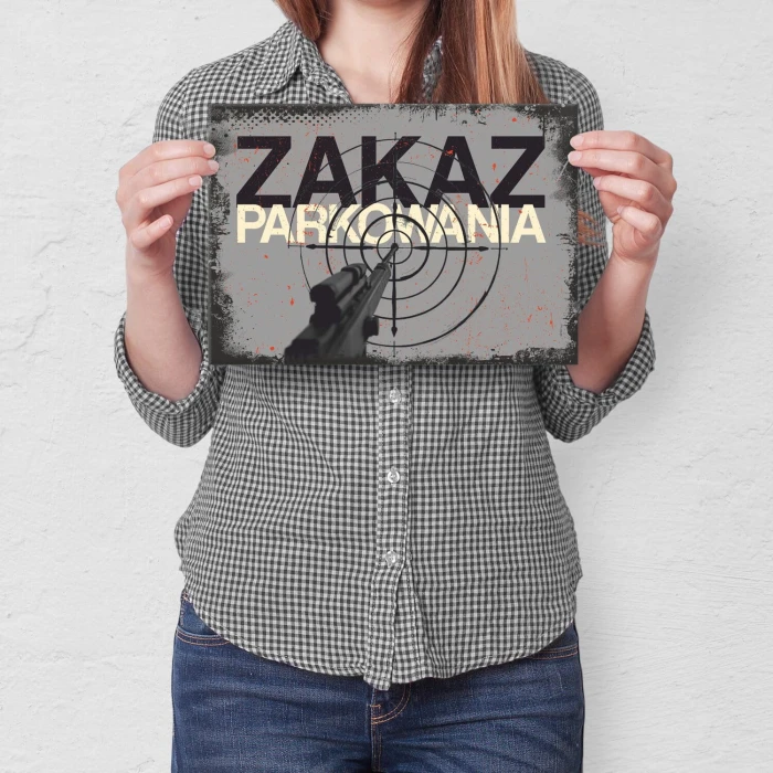 Plakat metalowy zakaz parkowania Prezent