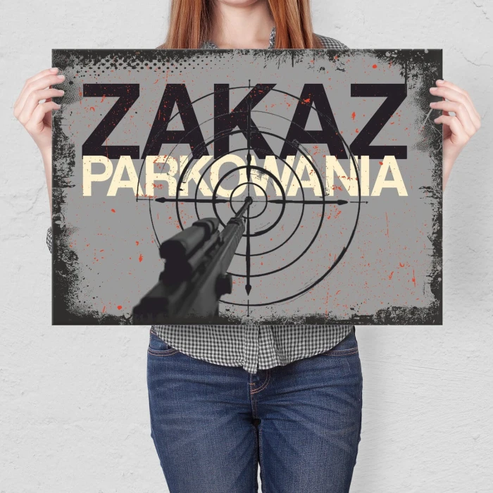 Plakat metalowy zakaz parkowania Prezent