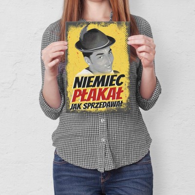 Plakat metalowy Niemiec płakał Prezent