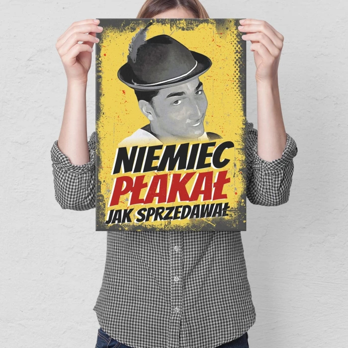 Plakat metalowy Niemiec płakał Prezent