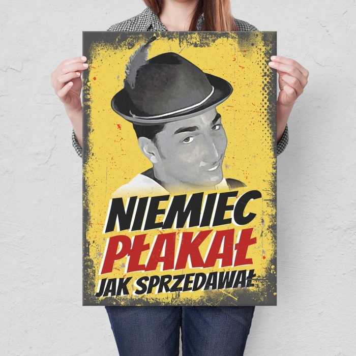Plakat metalowy Niemiec płakał Prezent