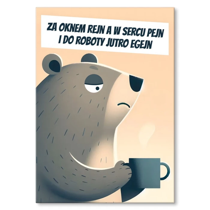Plakat metalowy za oknem rejn Prezent