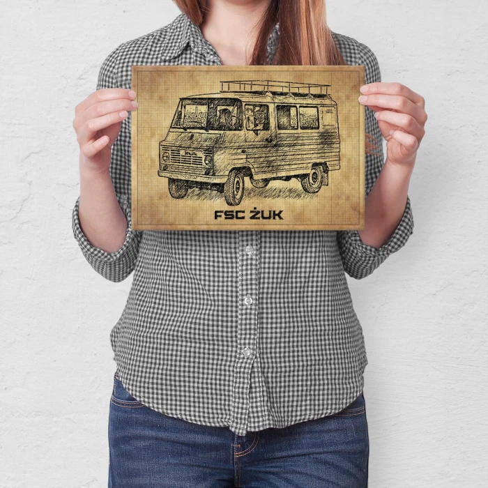 Plakat metalowy Żuk tech Prezent