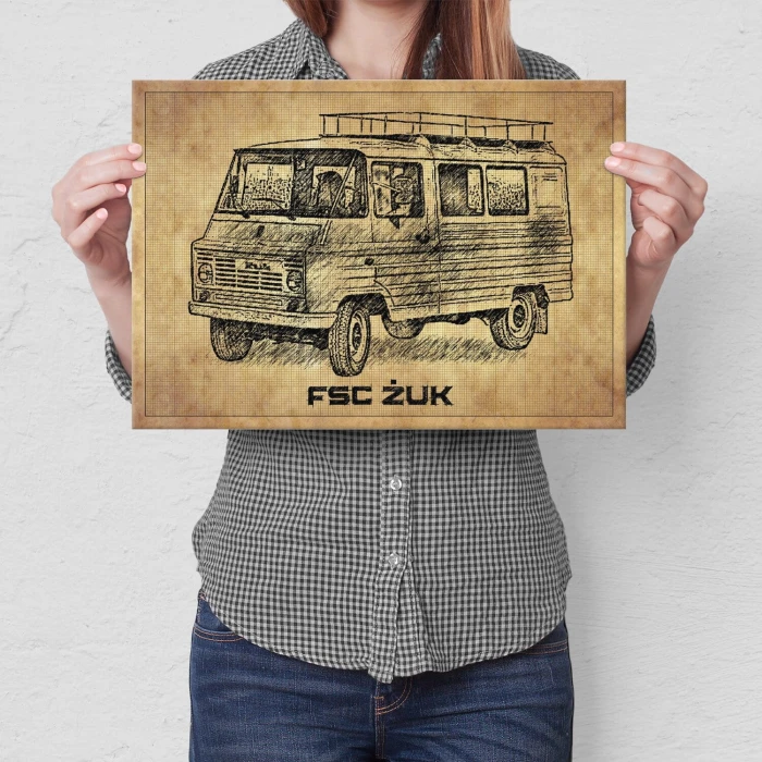 Plakat metalowy Żuk tech Prezent