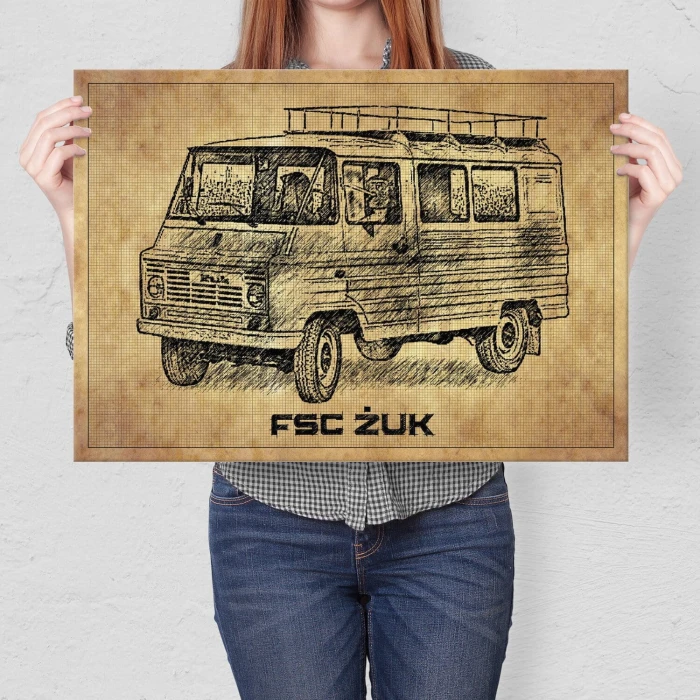 Plakat metalowy Żuk tech Prezent