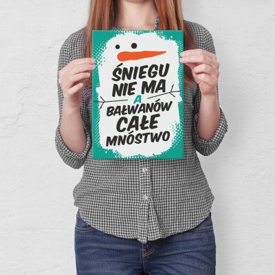 Plakat metalowy Śniegu nie ma Prezent