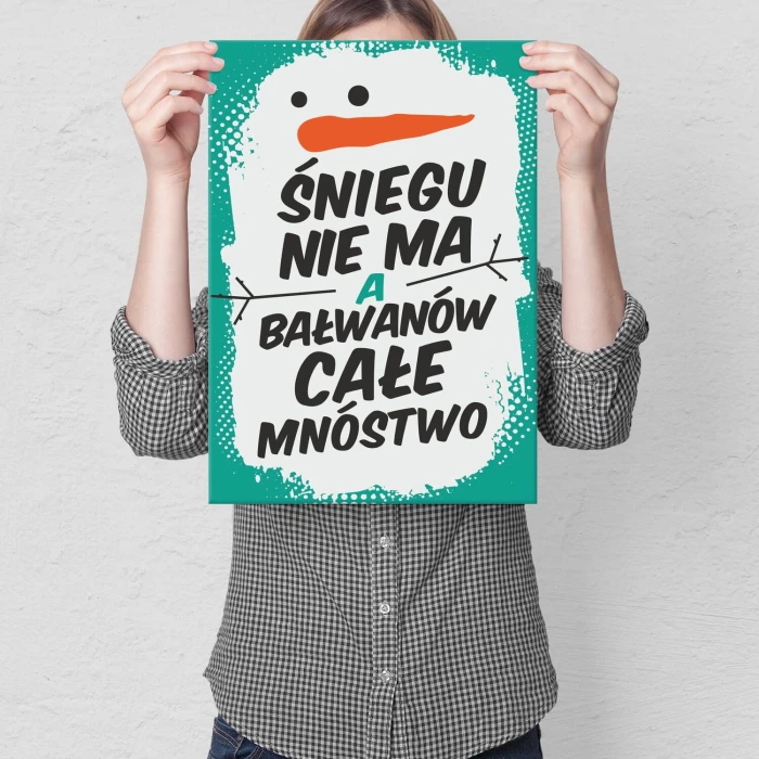 Plakat metalowy Śniegu nie ma Prezent